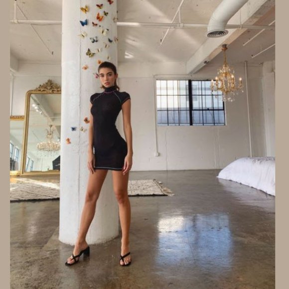 ARE YOU AM I Black Mini Dress - Picture 1 of 4